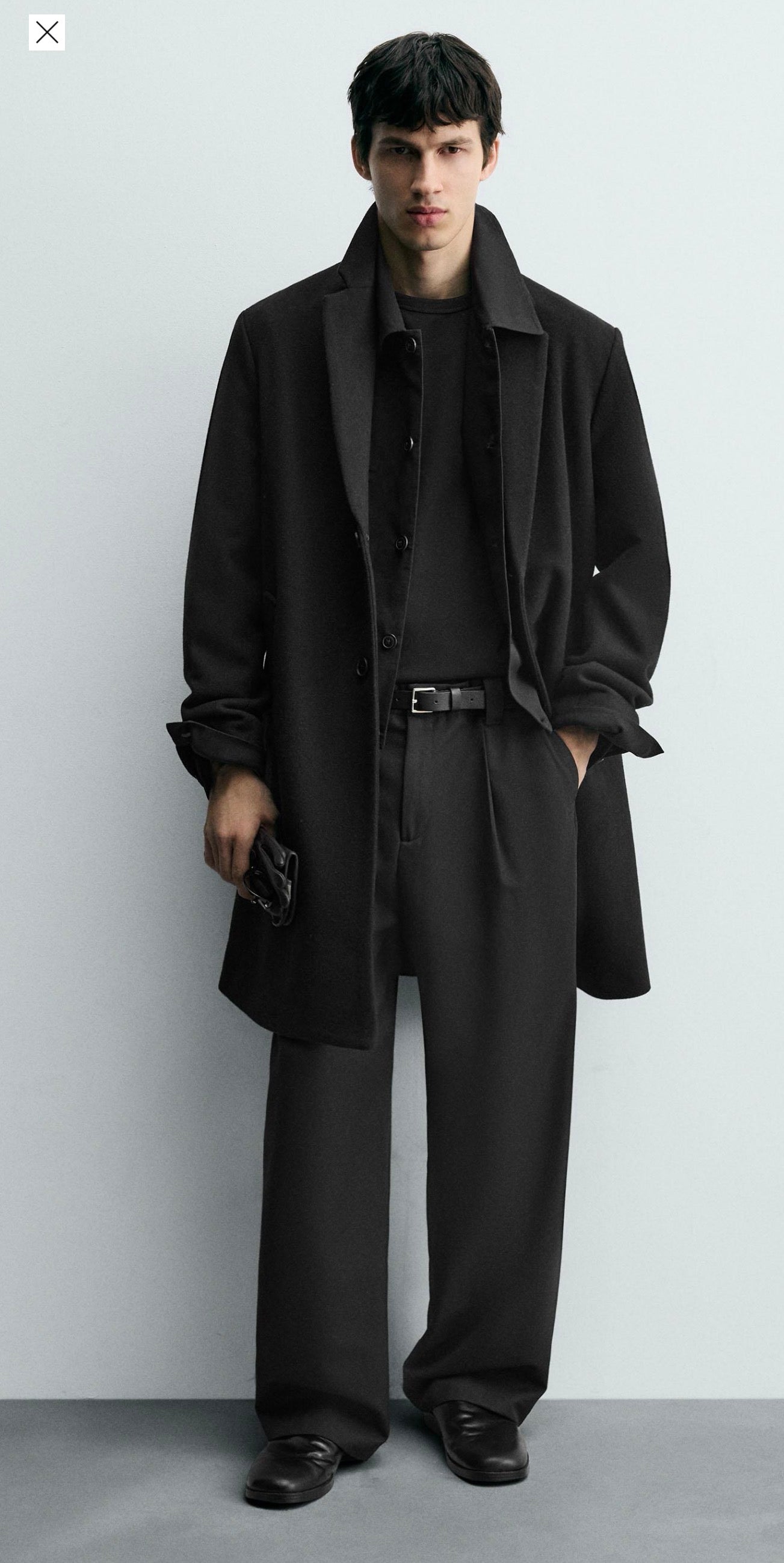 REGULAR FIT WOOL COAT black