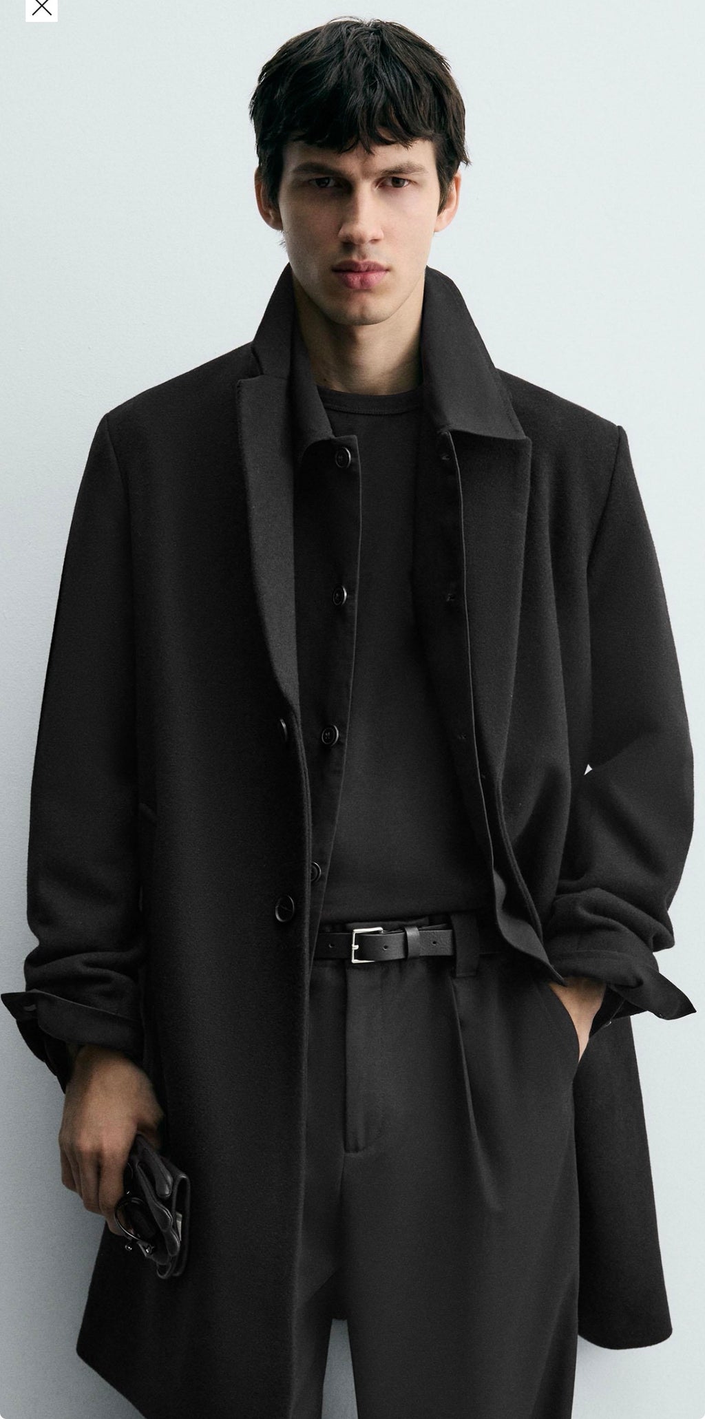 REGULAR FIT WOOL COAT black