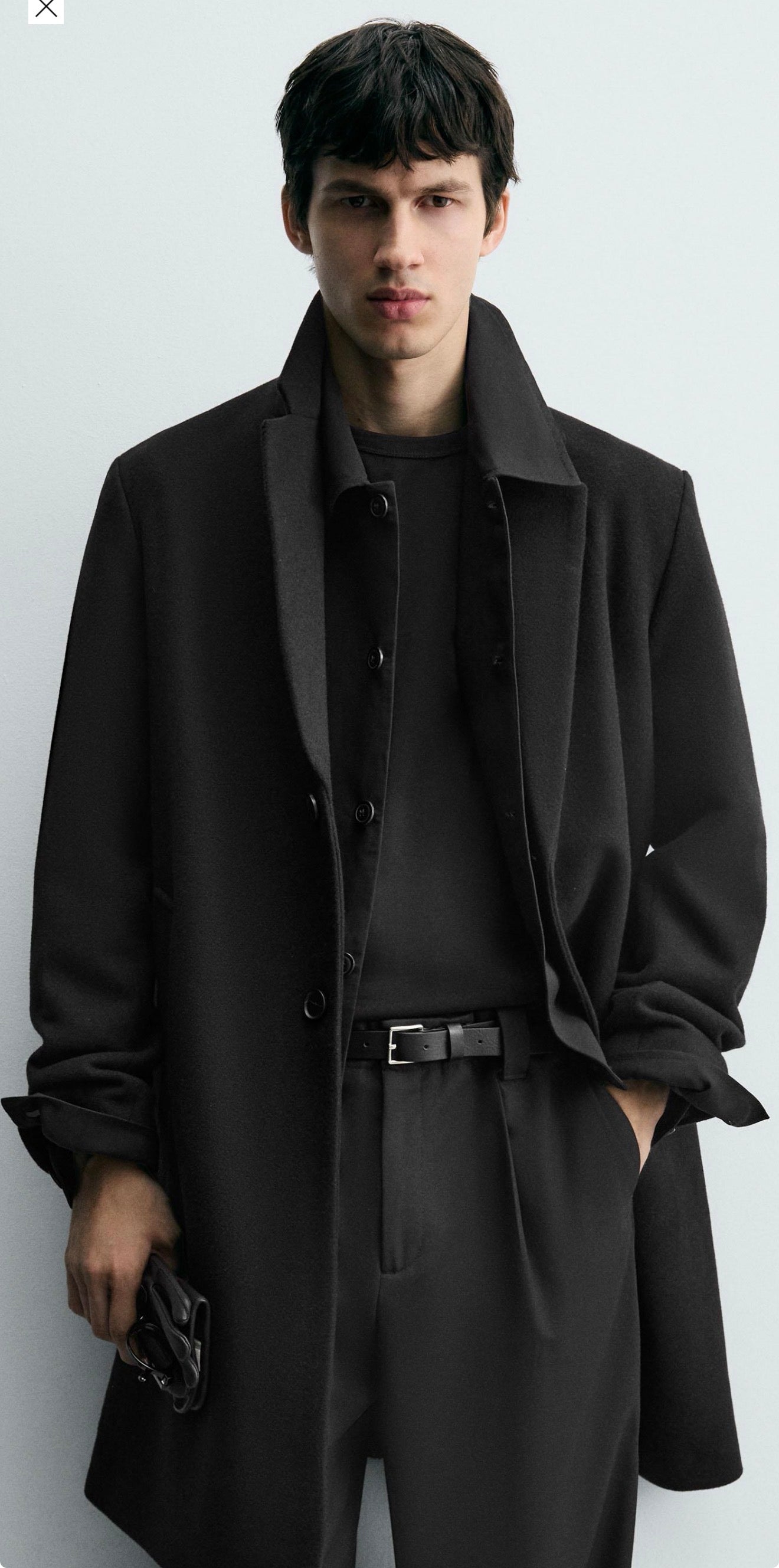 REGULAR FIT WOOL COAT black