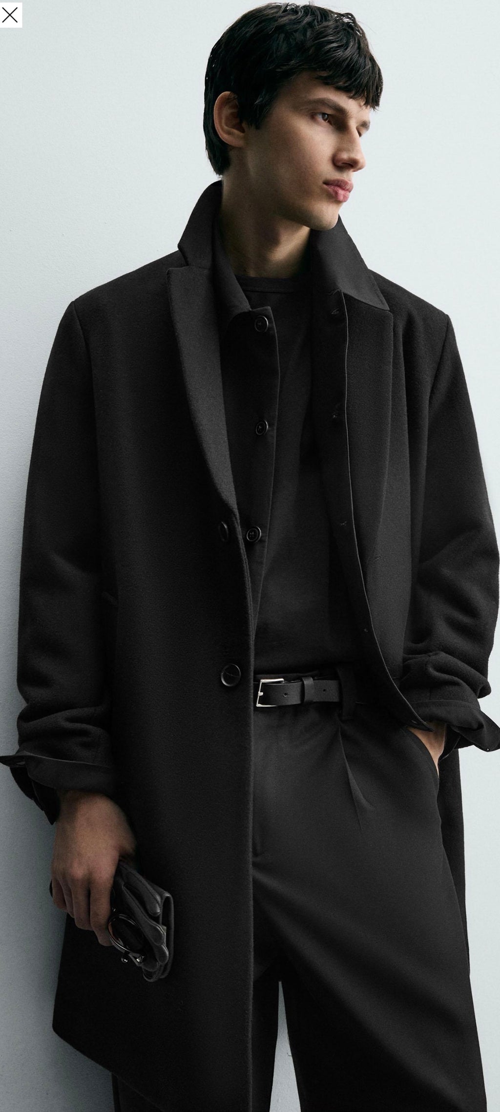 REGULAR FIT WOOL COAT black