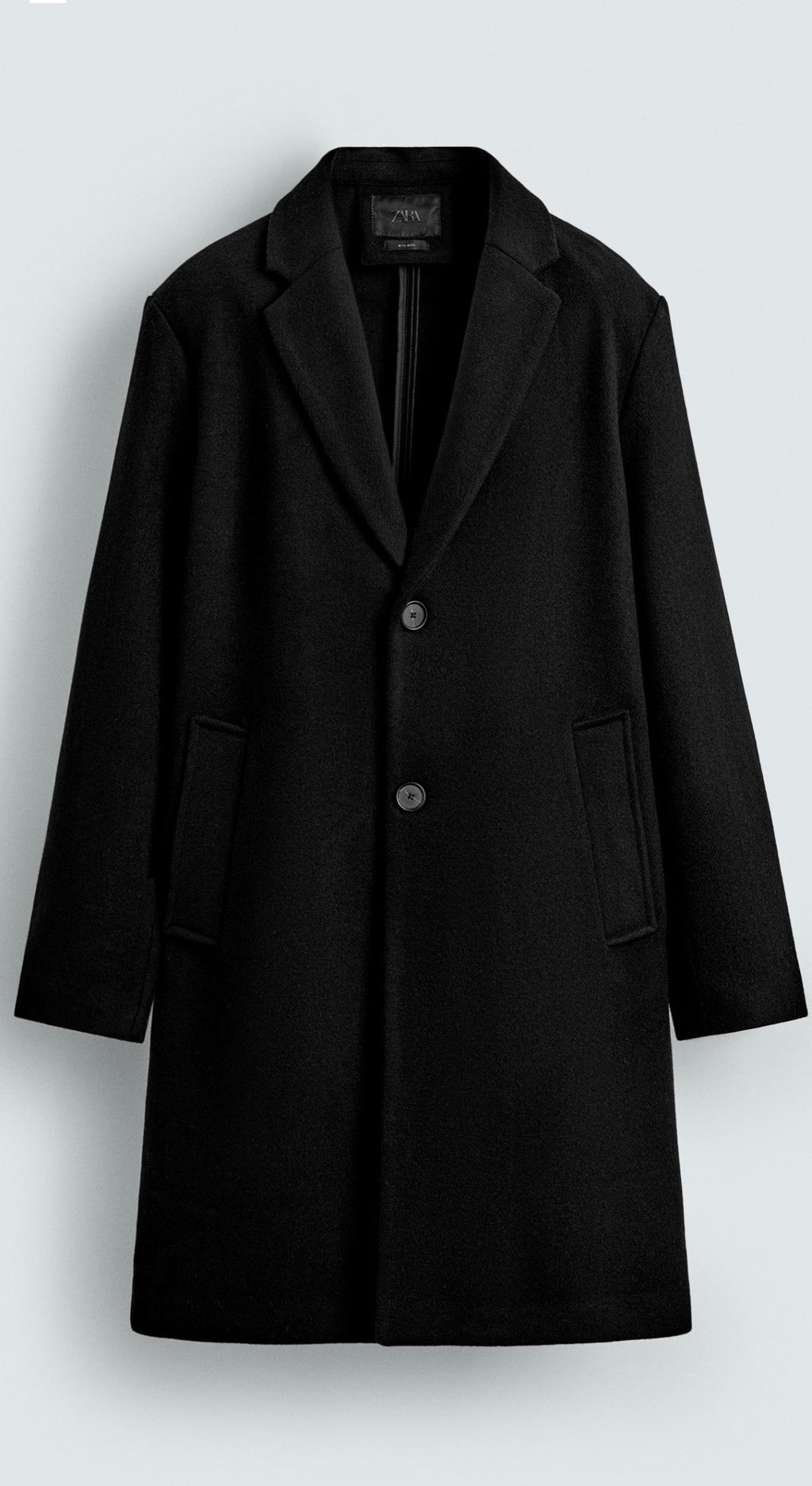 REGULAR FIT WOOL COAT black
