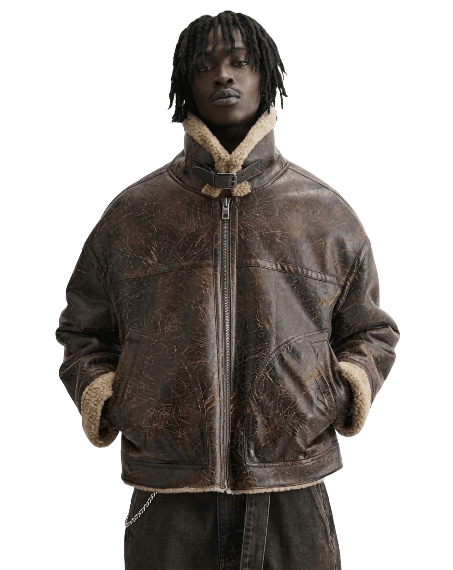 zara jacket leather fox