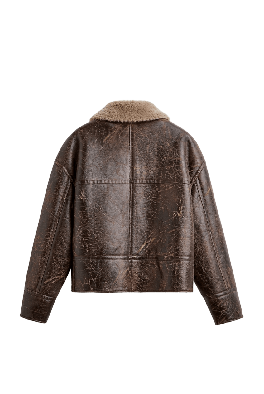 zara jacket leather fox