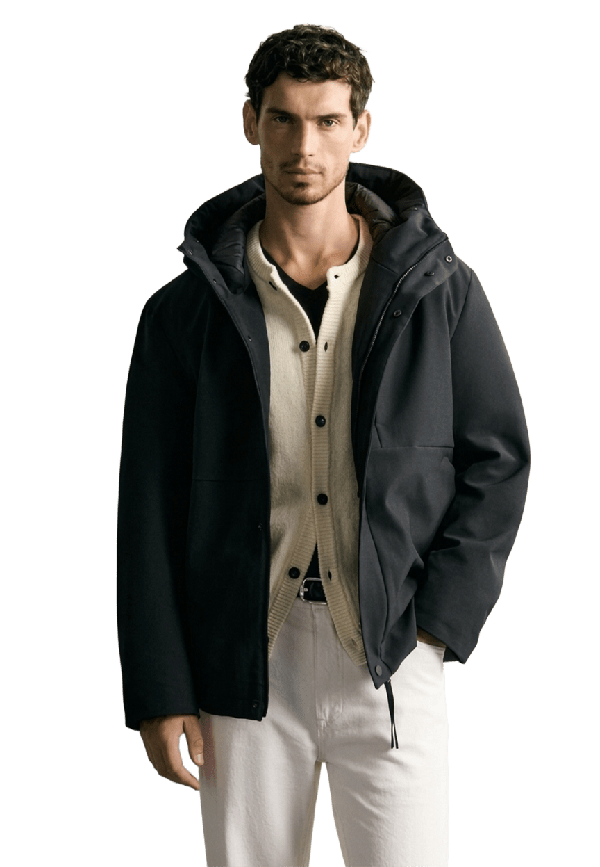 jacket zara water peof puffer