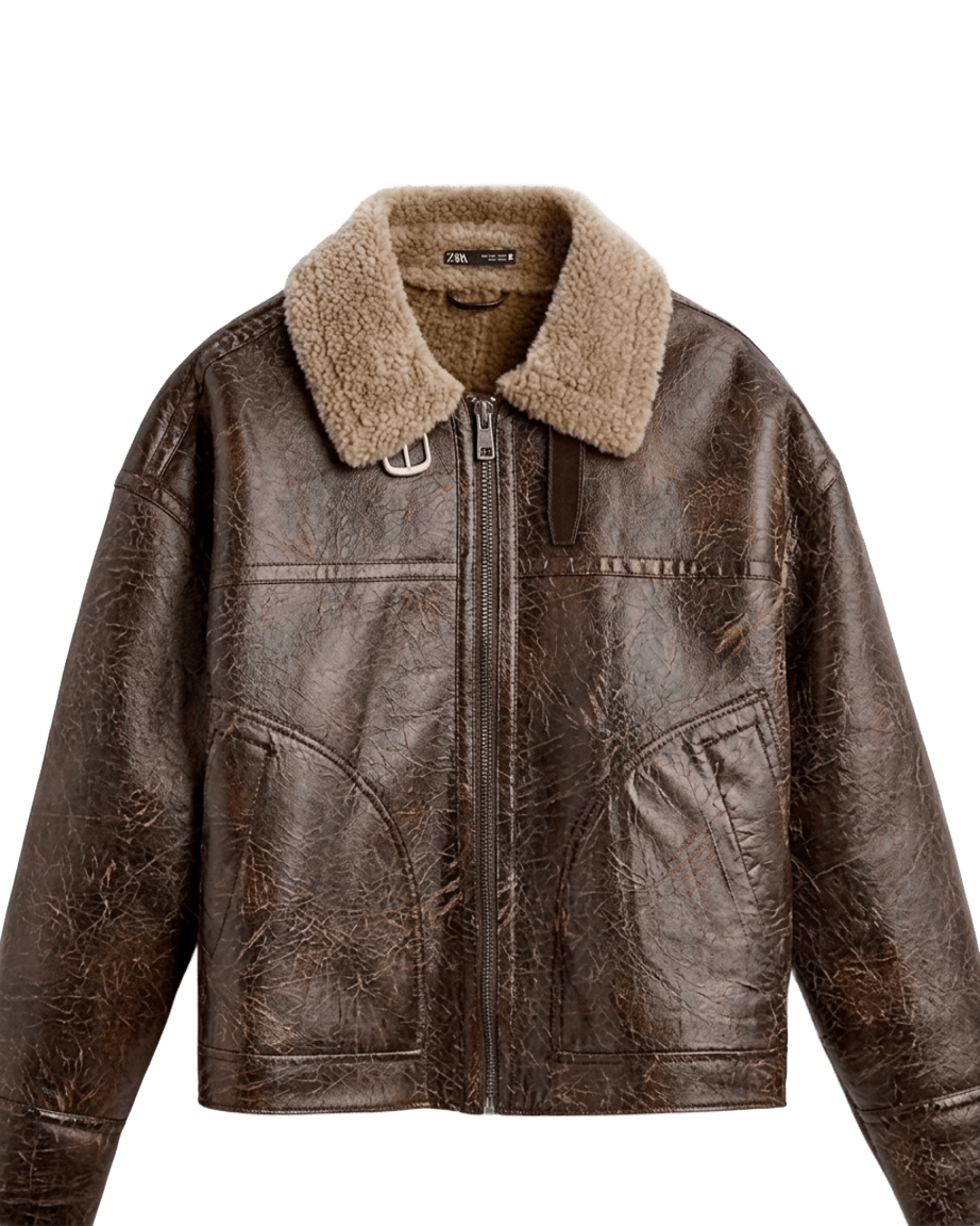zara jacket leather fox