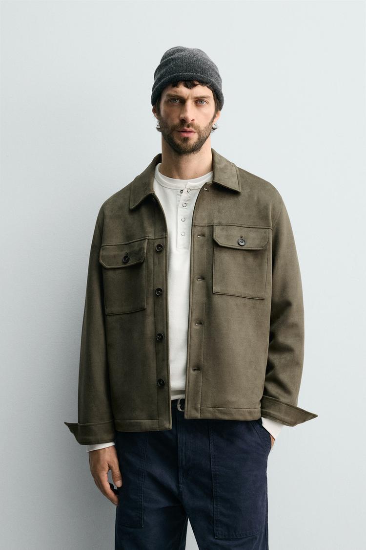 Zara Faux Suede Overshirt.