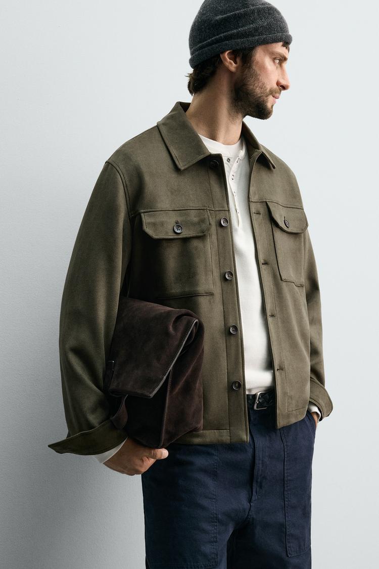 Zara Faux Suede Overshirt.