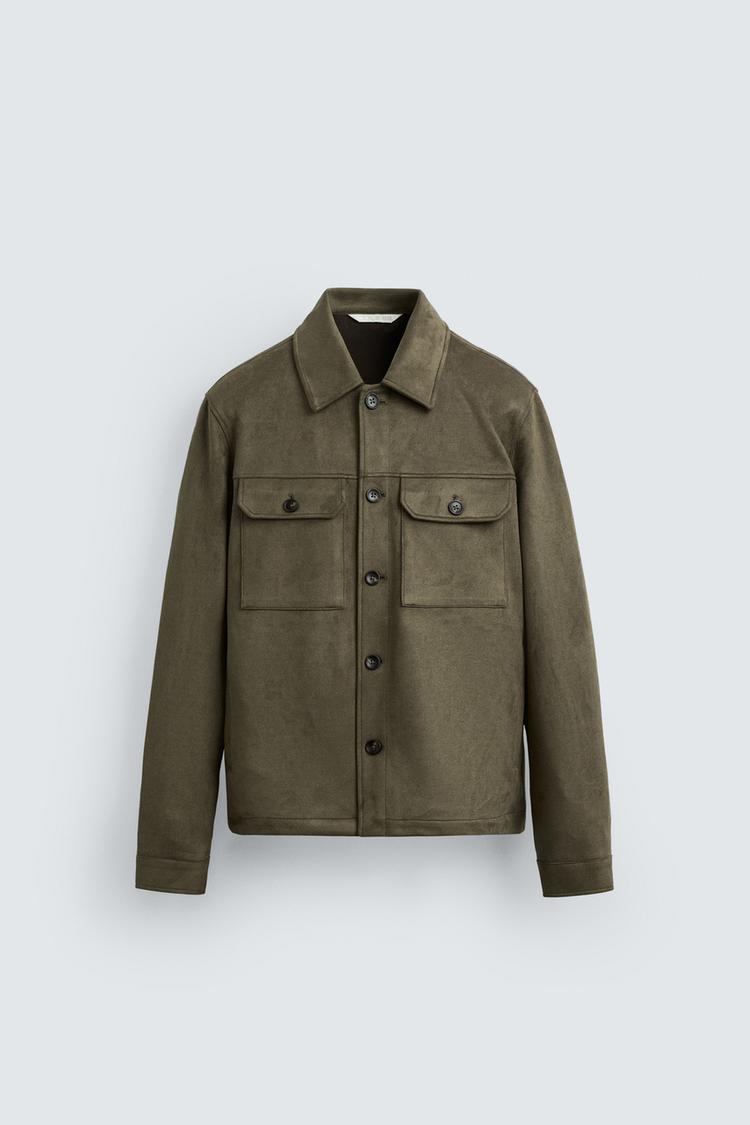 Zara Faux Suede Overshirt.