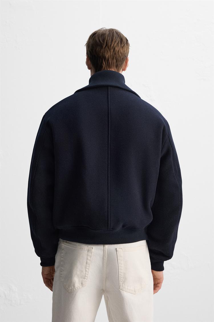 Zara padded jacket with a ribbed collar