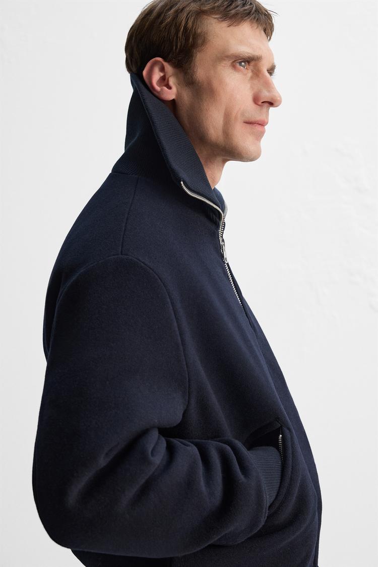 Zara padded jacket with a ribbed collar