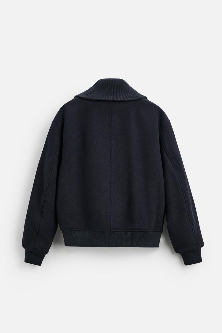 Zara padded jacket with a ribbed collar