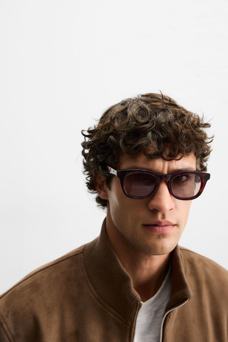 Zara Faux Suede Regular Fit Jacket Brown