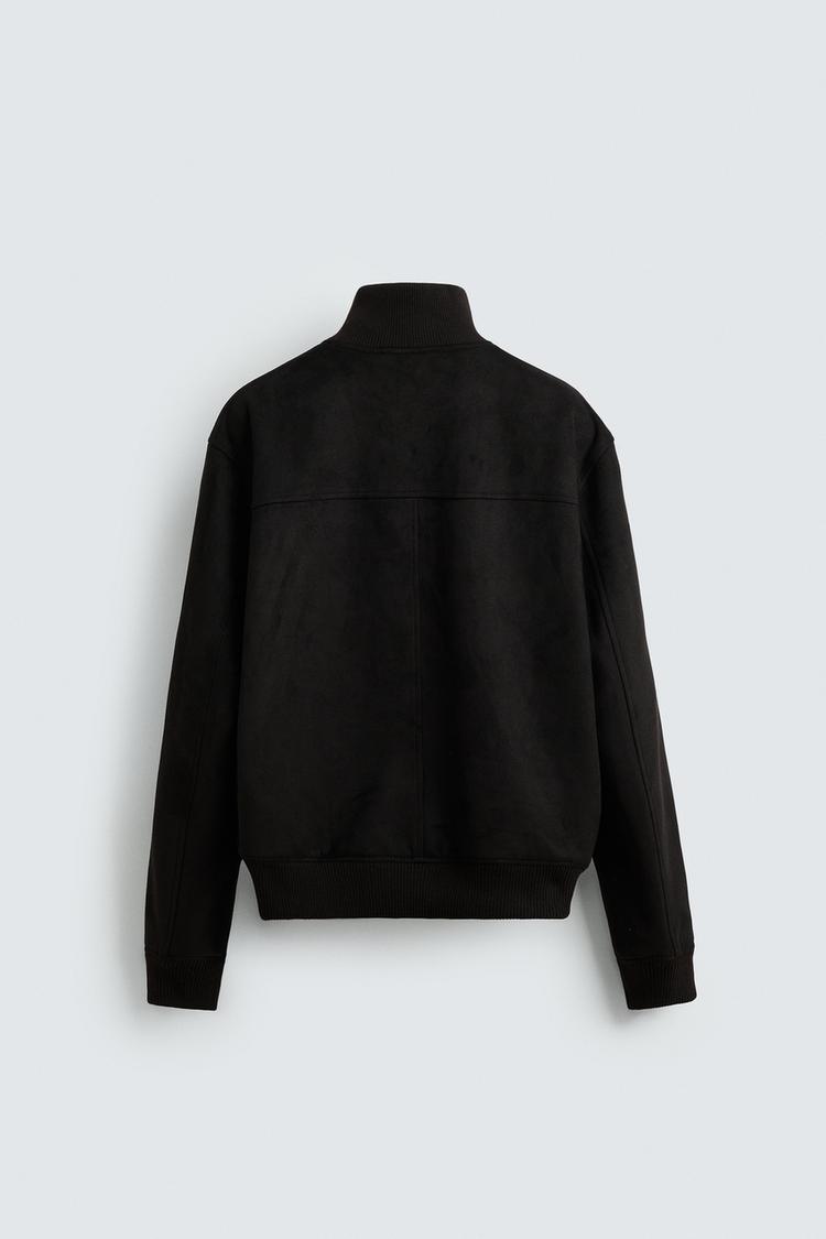 Zara Faux Suede Regular Fit Jacket Black