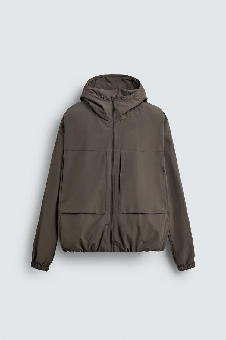 WATER-REPELLENT TECHNICAL JACKET WITH FLEECE BROWN