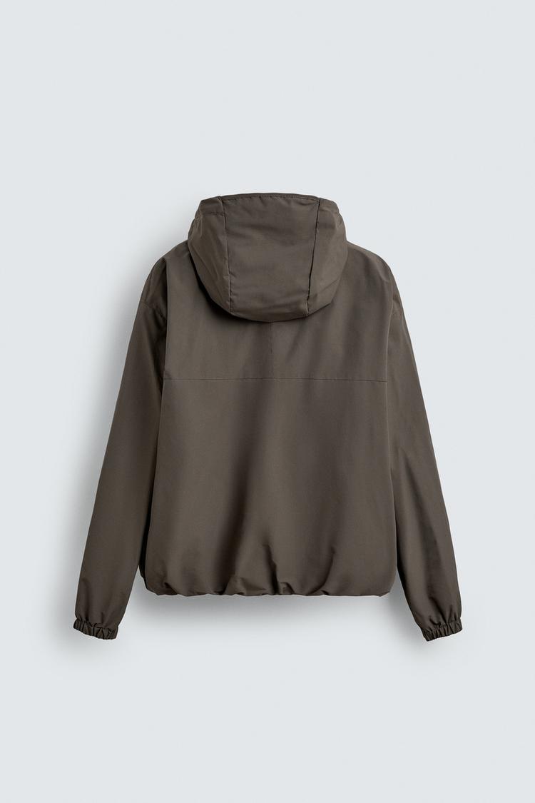 WATER-REPELLENT TECHNICAL JACKET WITH FLEECE BROWN