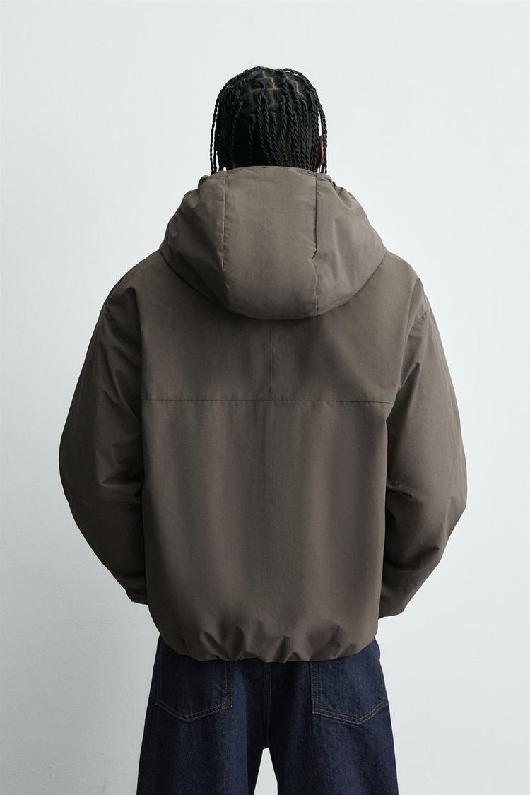 WATER-REPELLENT TECHNICAL JACKET WITH FLEECE BROWN
