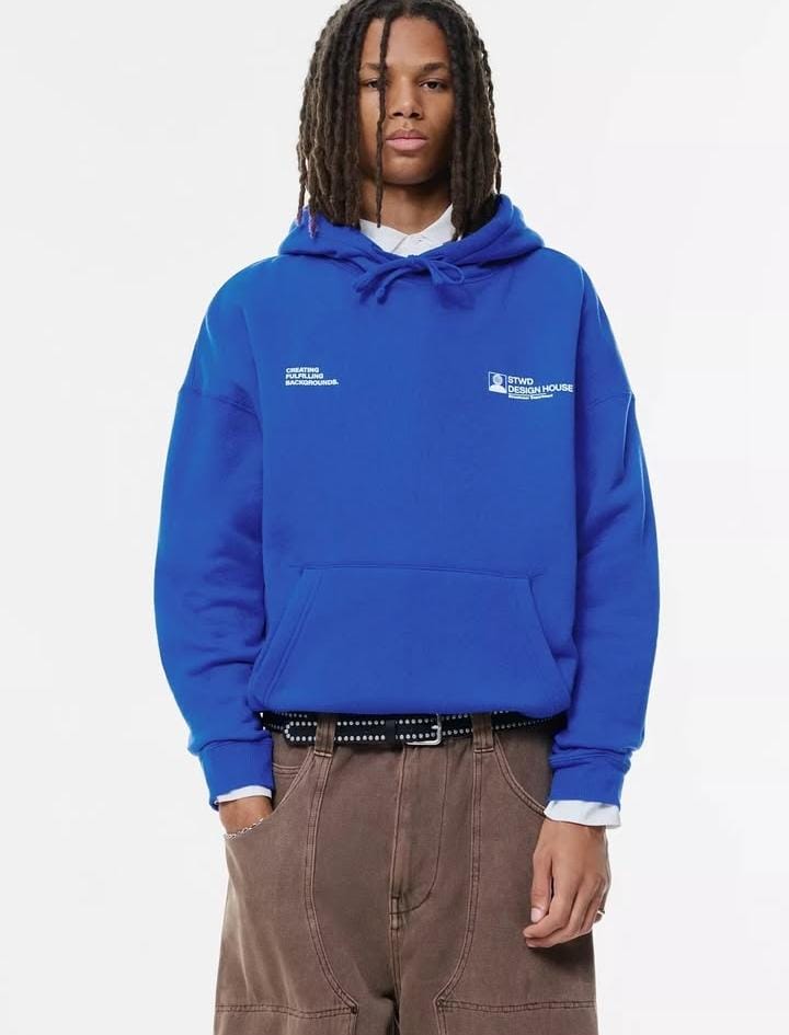 Pull&Bear Stwd hoodie in deep blue