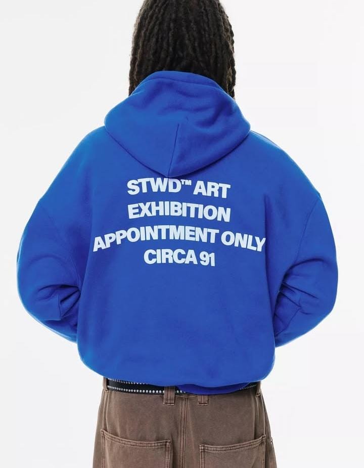 Pull&Bear Stwd hoodie in deep blue