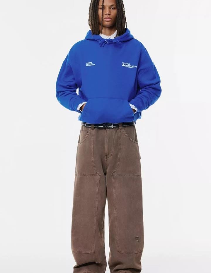 Pull&Bear Stwd hoodie in deep blue