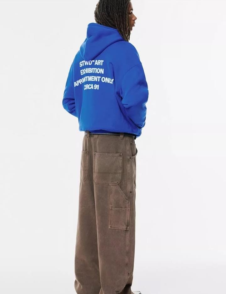 Pull&Bear Stwd hoodie in deep blue