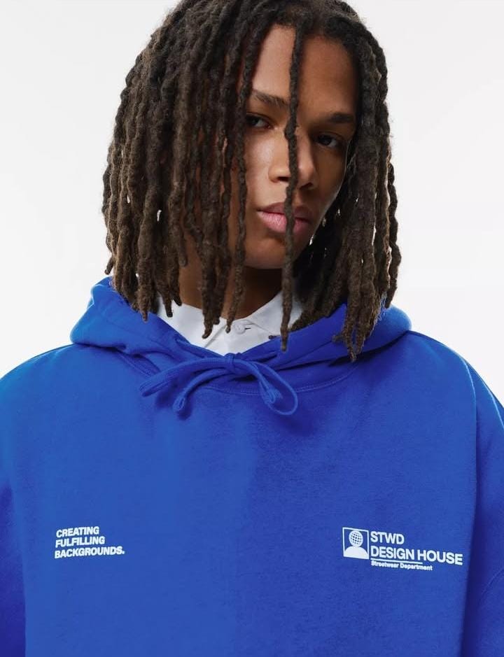 Pull&Bear Stwd hoodie in deep blue