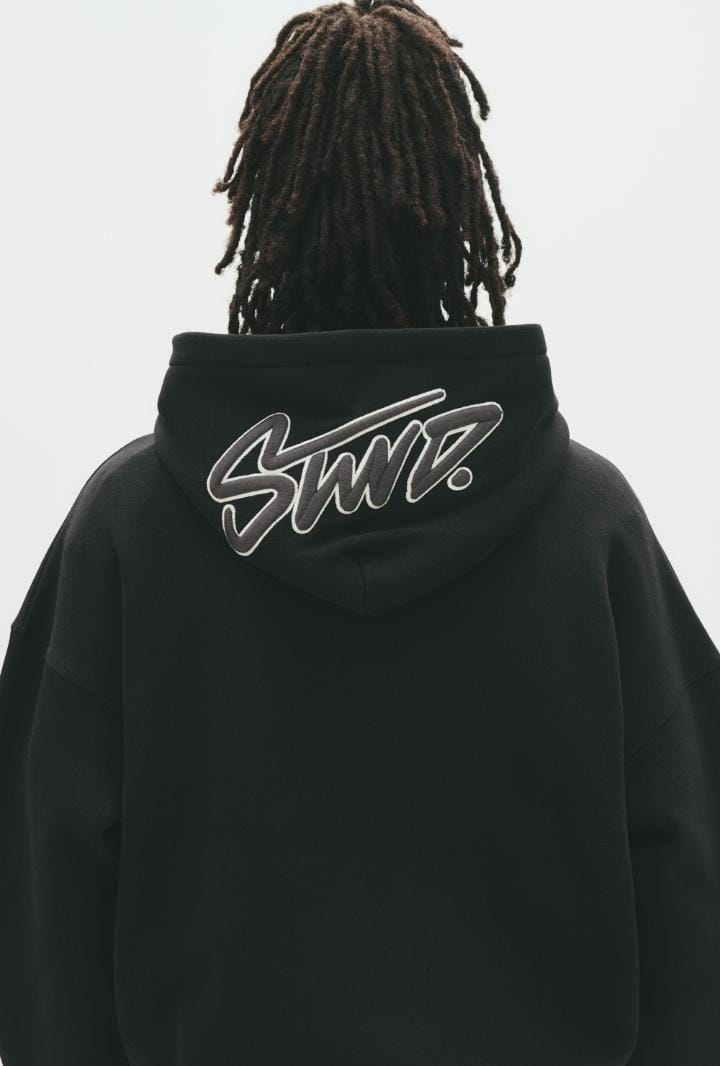 Pull&Bear STWD hoodie in black