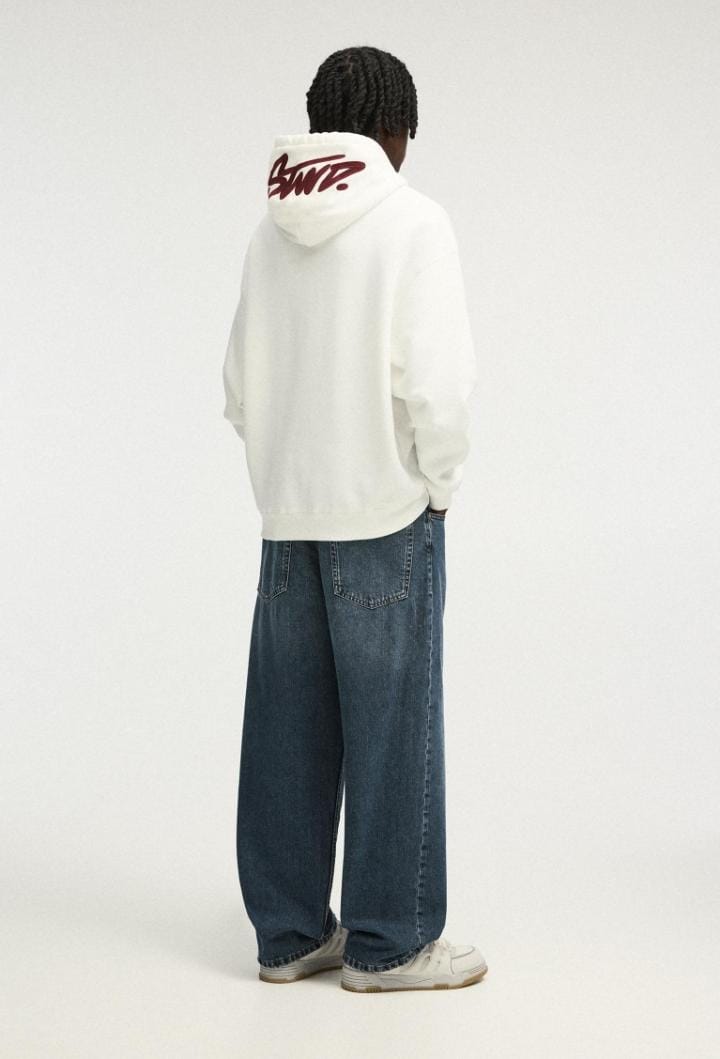 Pull&Bear STWD hoodie in white