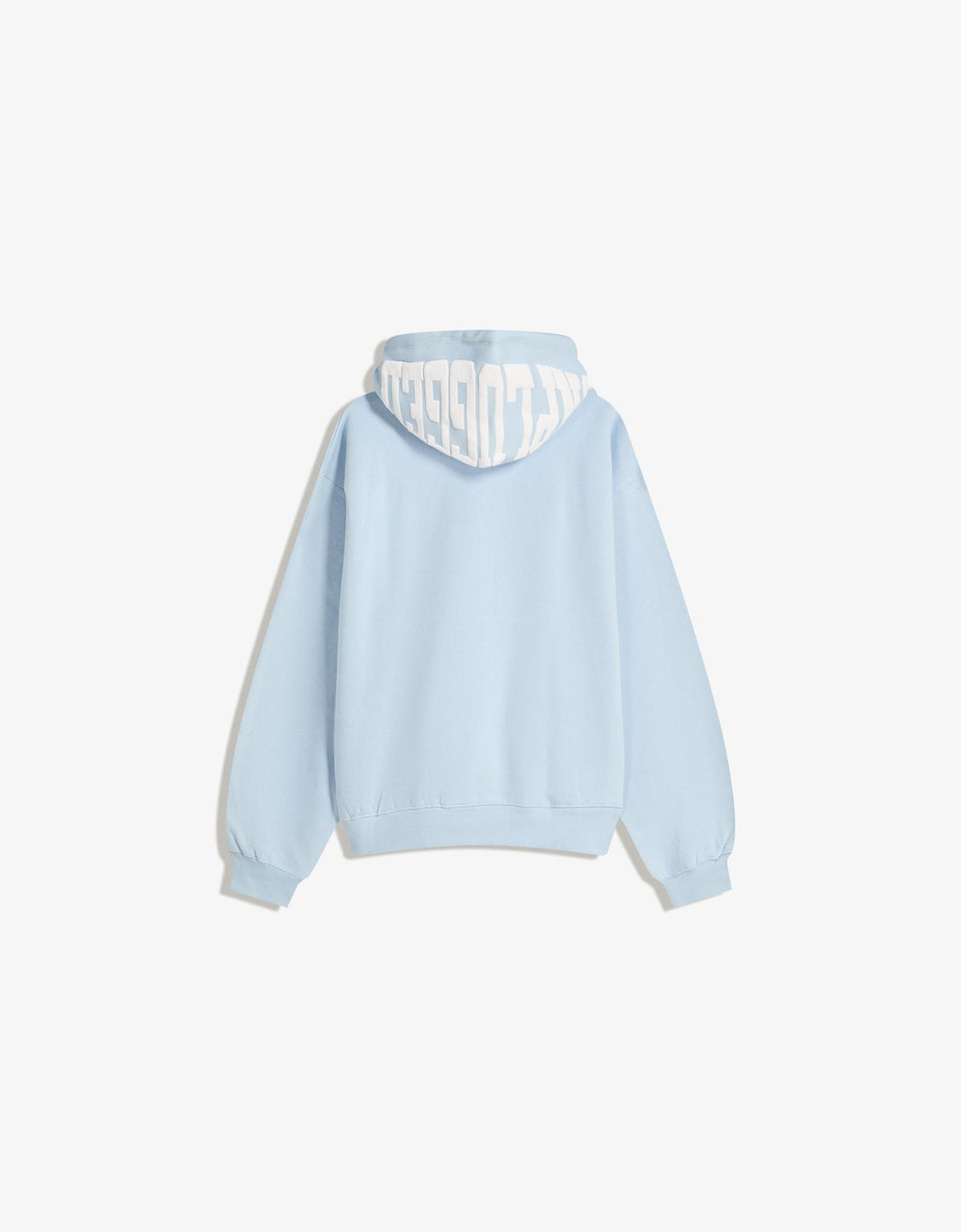 light blue "UNPLUGGED MOMENTS" hoodie in Bershka