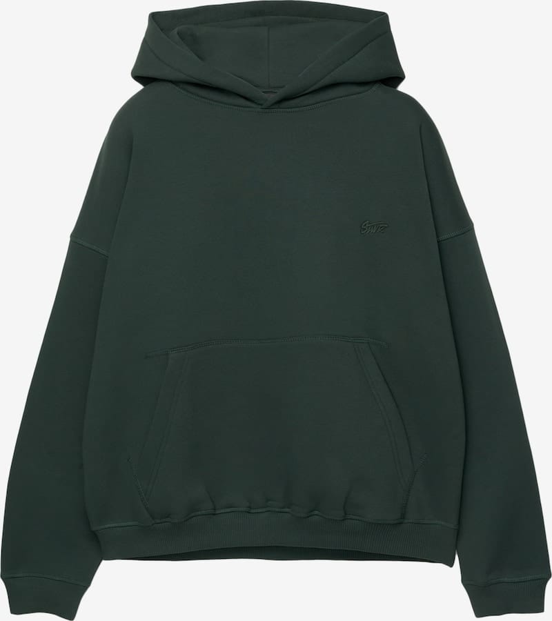 Pull&Bear STWD hoodie in dark green