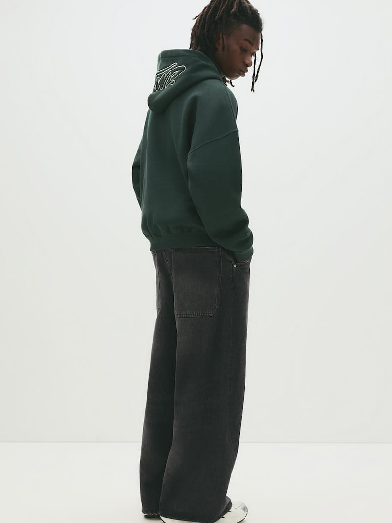Pull&Bear STWD hoodie in dark green