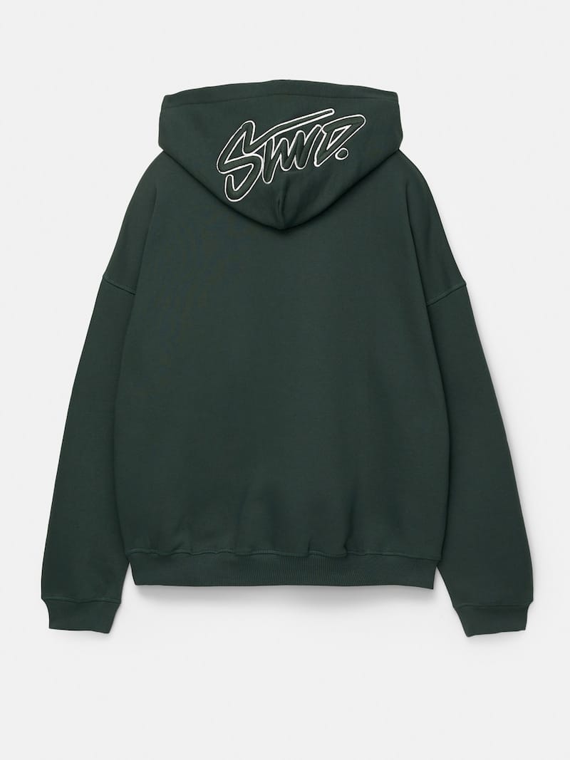 Pull&Bear STWD hoodie in dark green