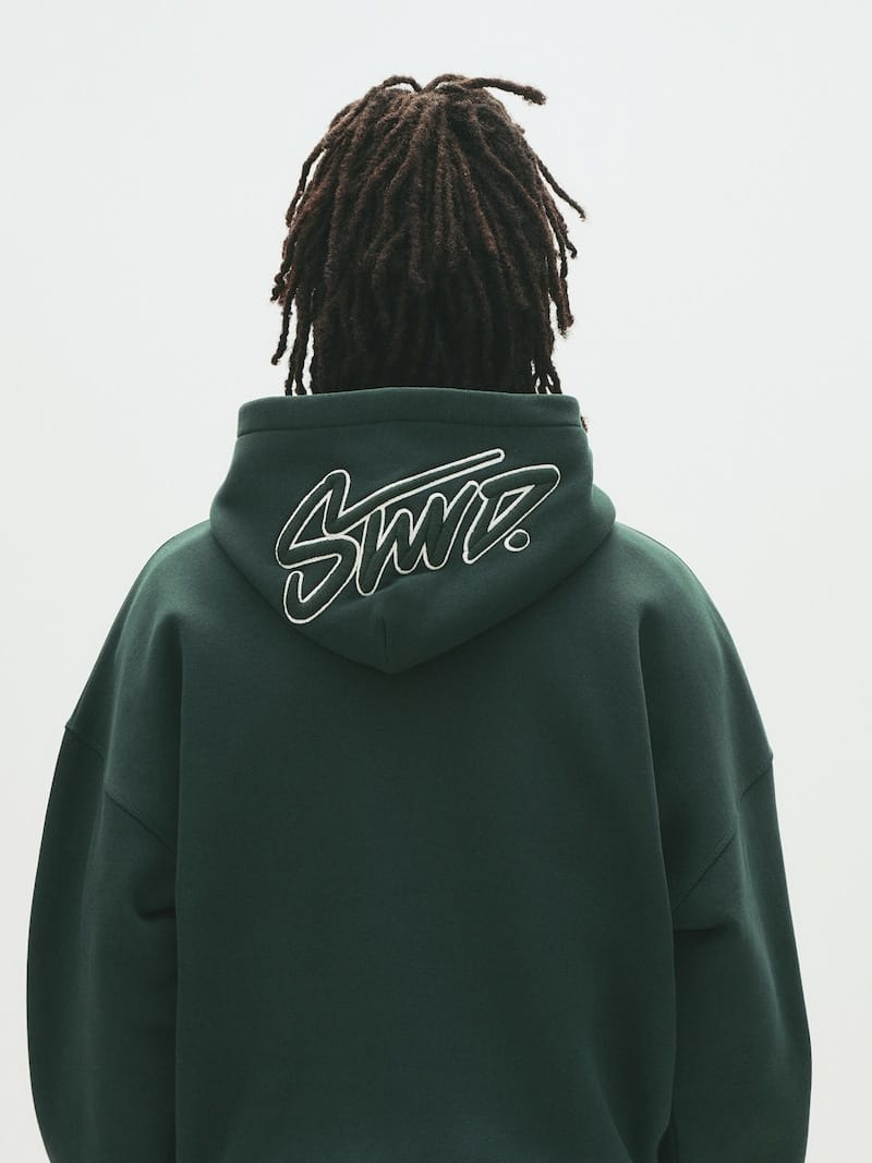 Pull&Bear STWD hoodie in dark green