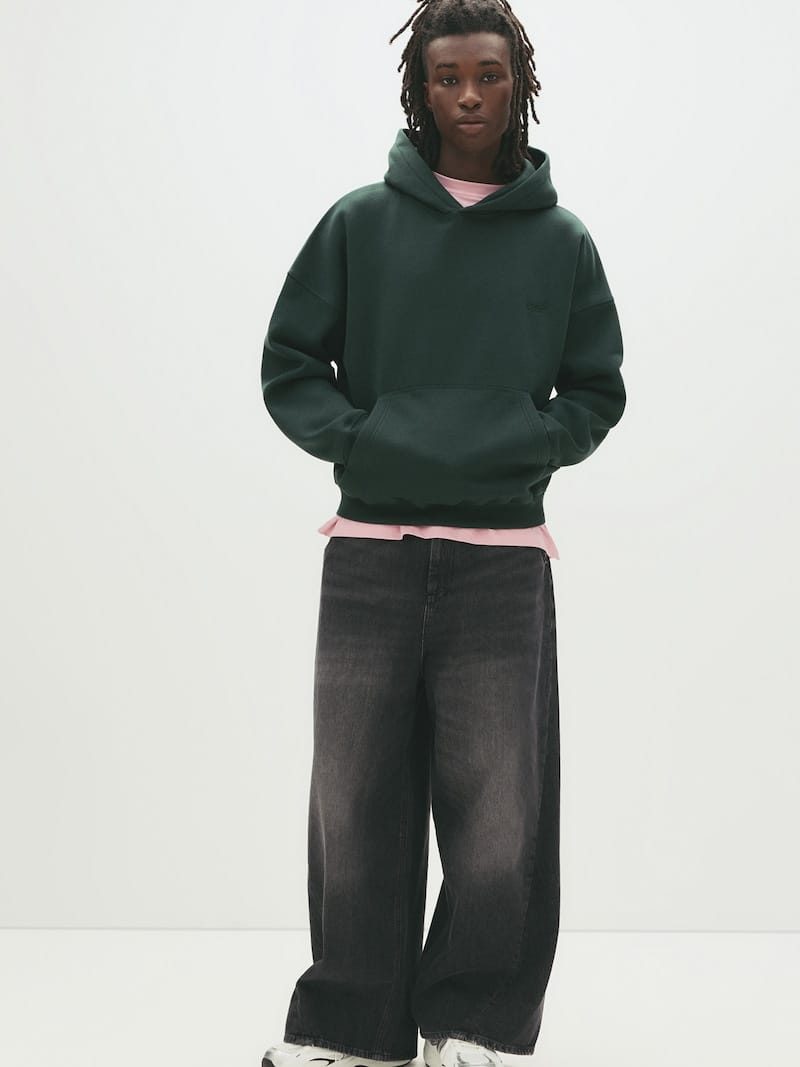 Pull&Bear STWD hoodie in dark green