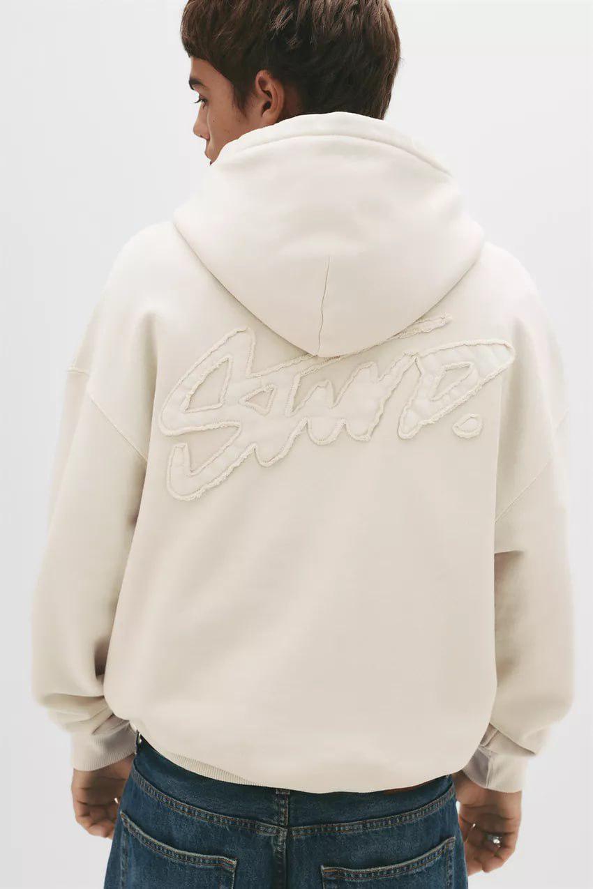 Pull&Bear STWD hoodie in white