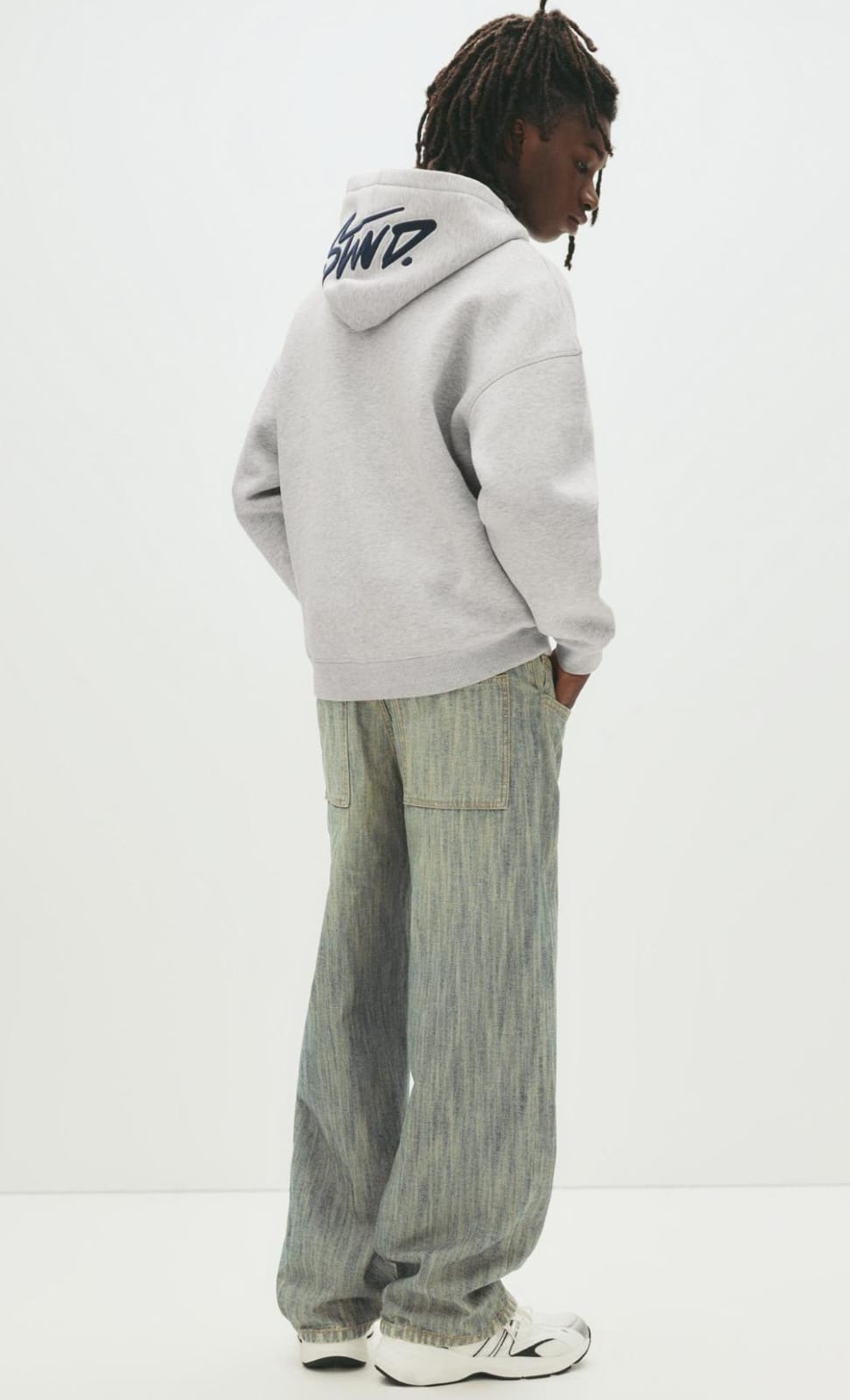 Pull&Bear STWD hoodie in grey