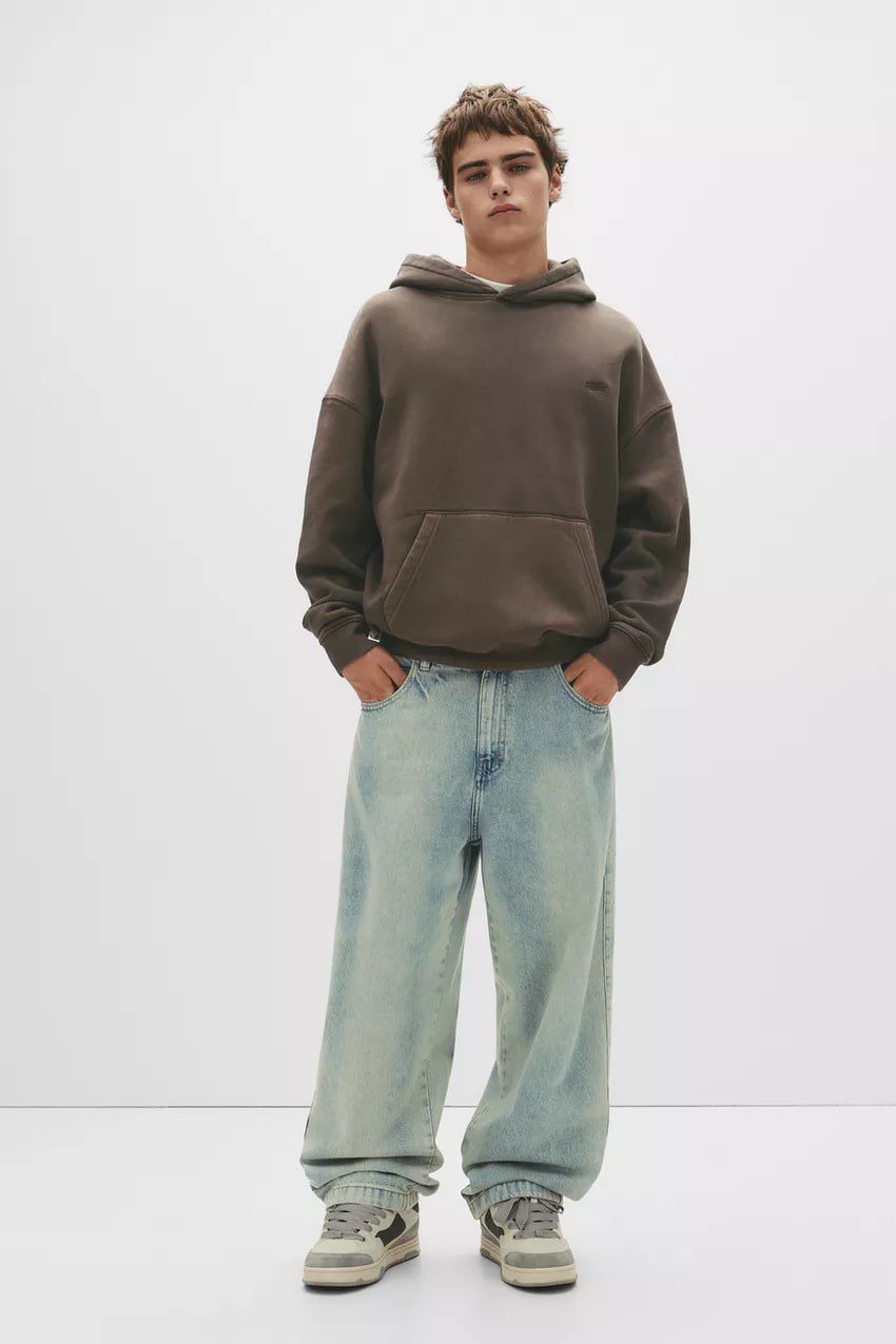 Pull&Bear STWD hoodie in brown