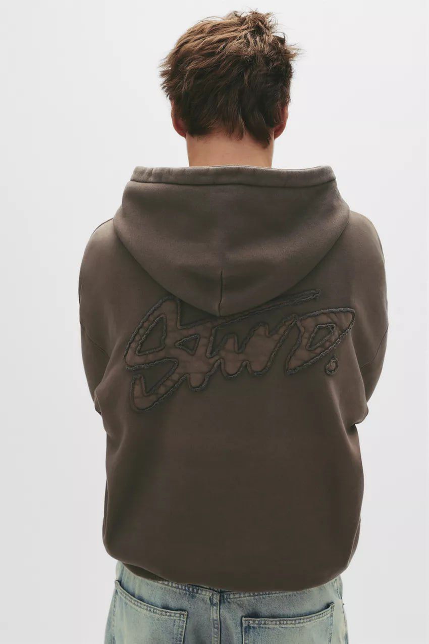 Pull&Bear STWD hoodie in brown