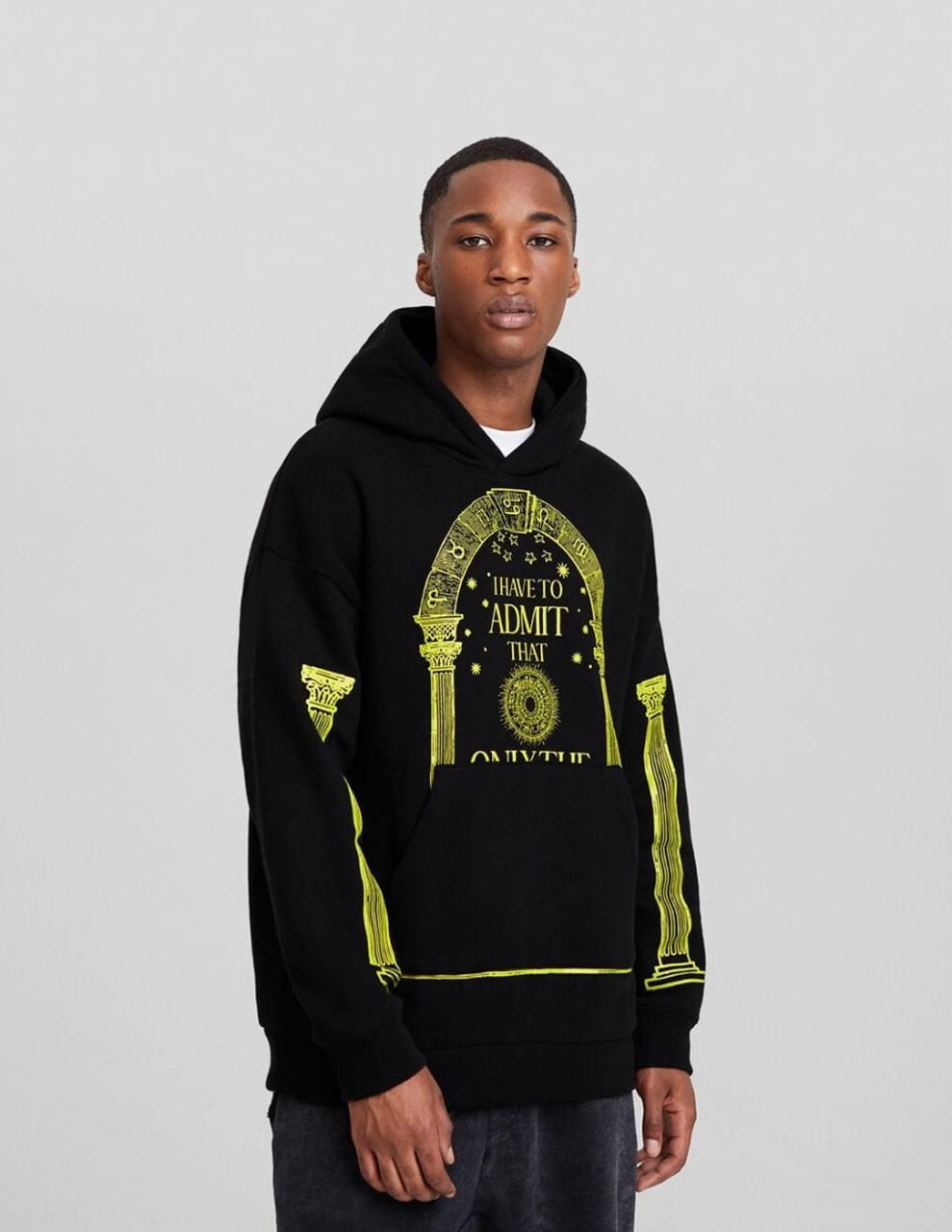 Bershka Printed Hoodie