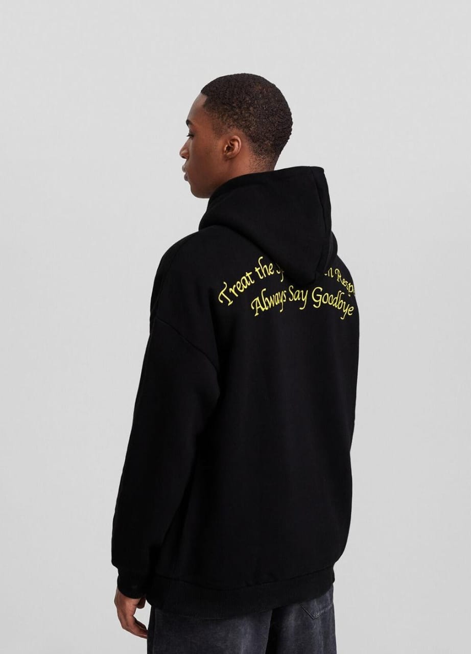 Bershka Printed Hoodie