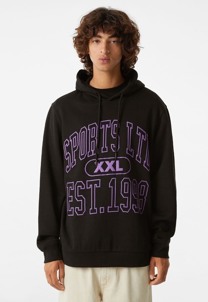 Bershka Printed Hoodie