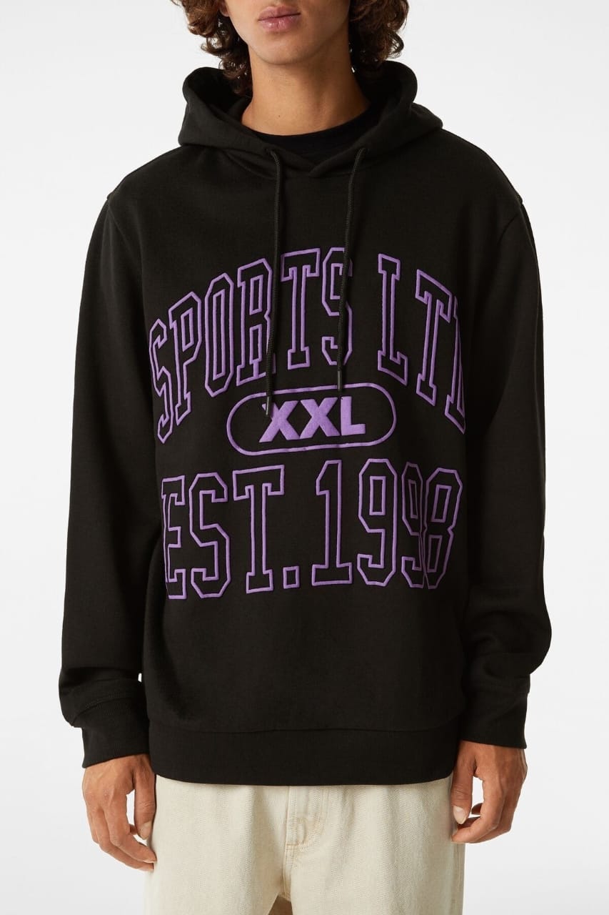 Bershka Printed Hoodie
