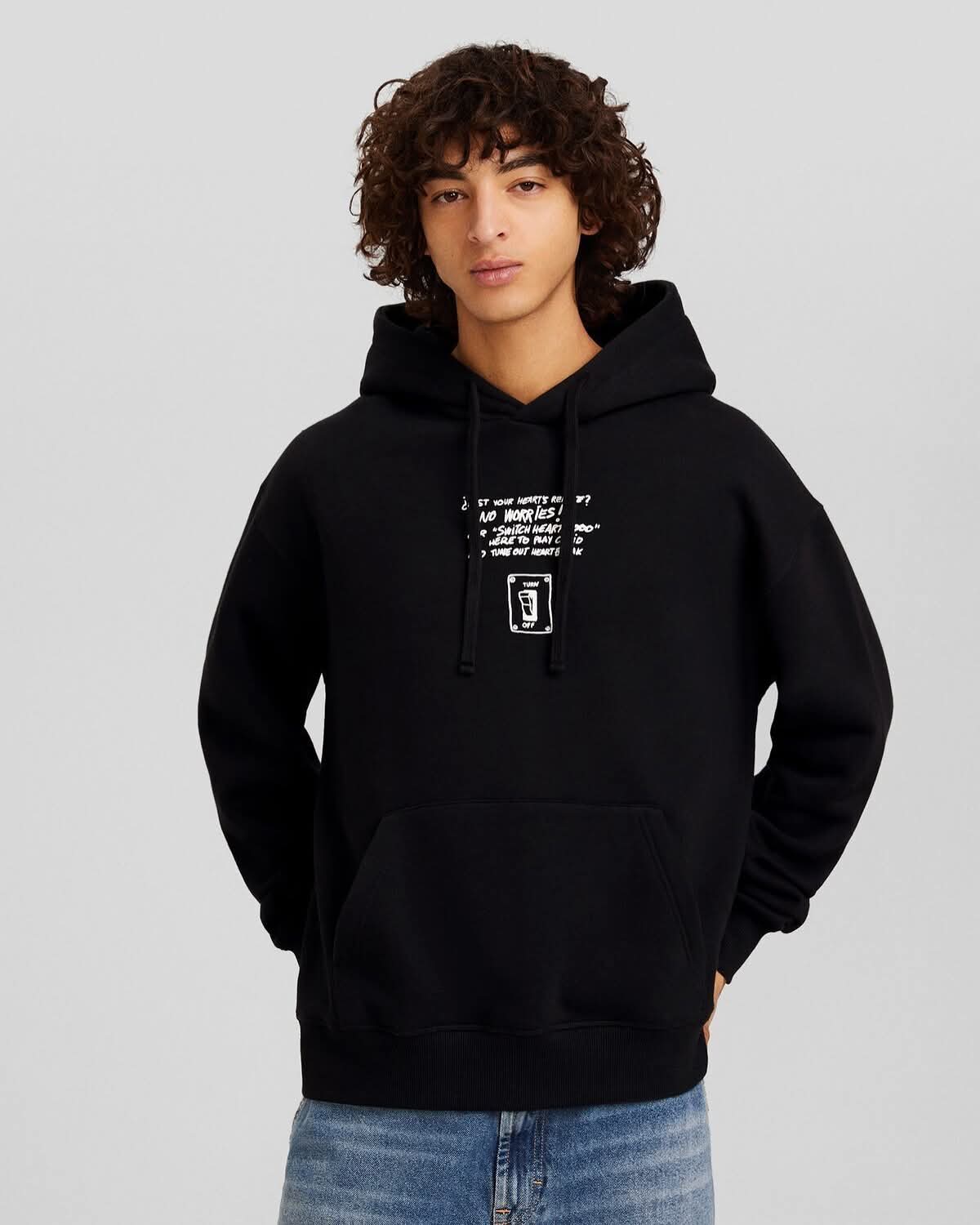 Bershka Printed Hoodie
