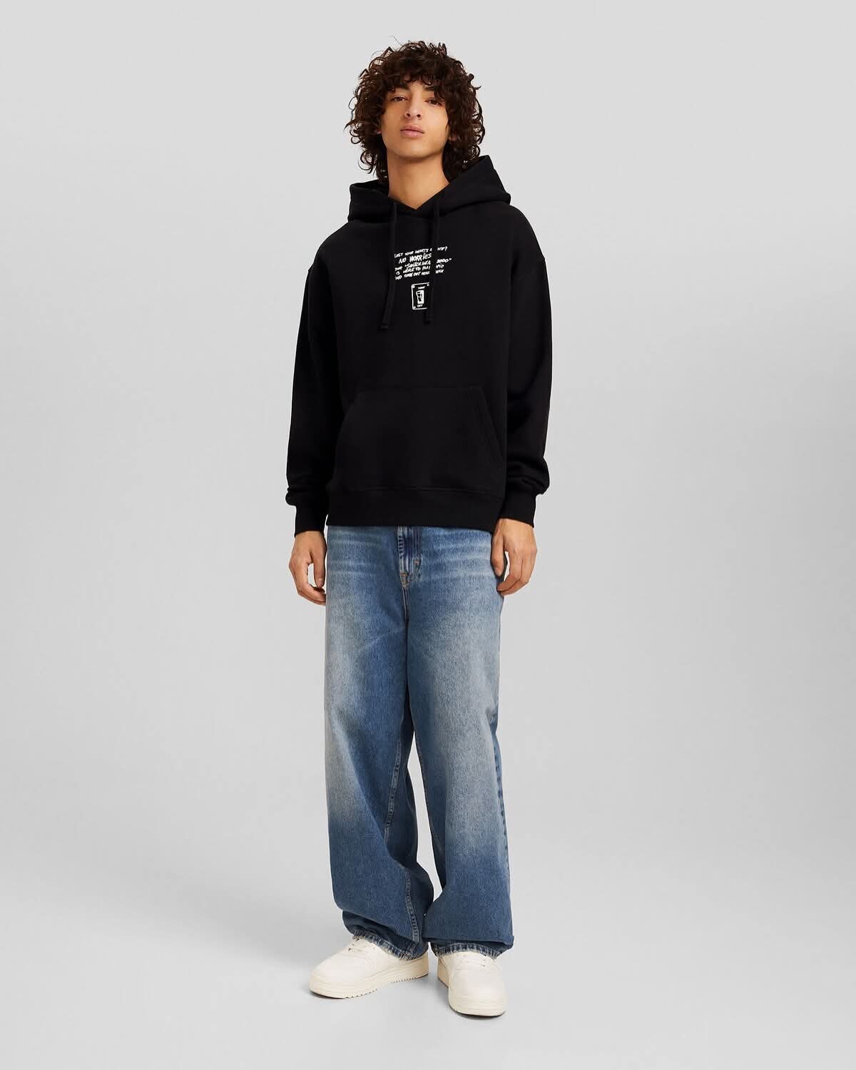 Bershka Printed Hoodie