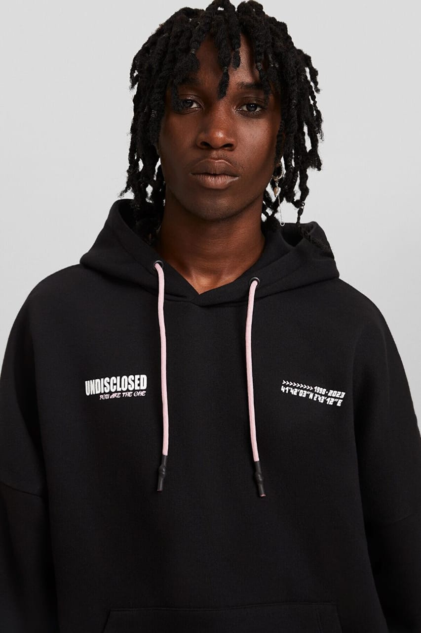 Bershka oversized hoodie Black