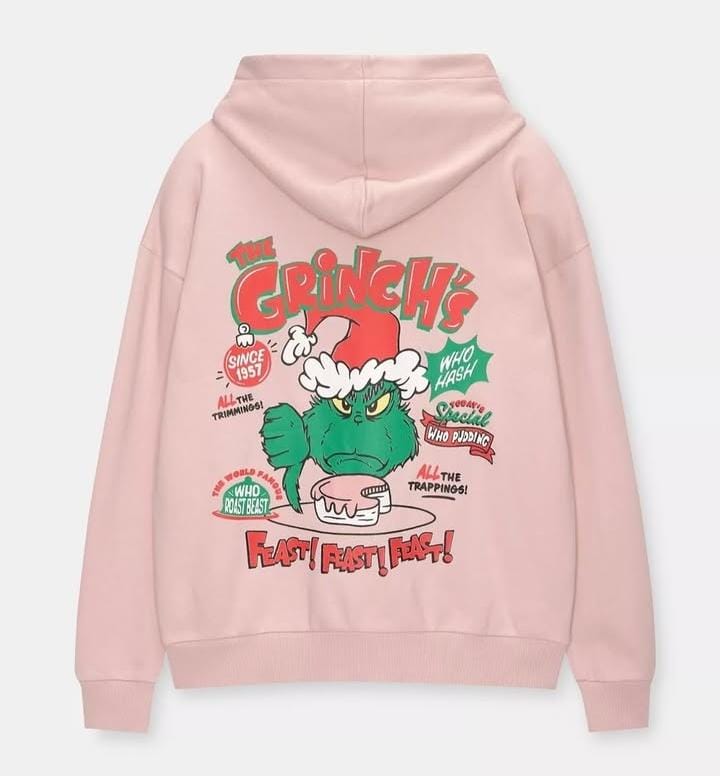 Pull&Bear "The Grinch" pink hoodie