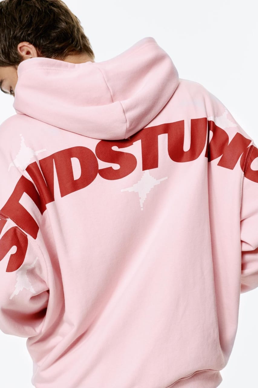 Pull&Bear Stwd studio hoodie in pink