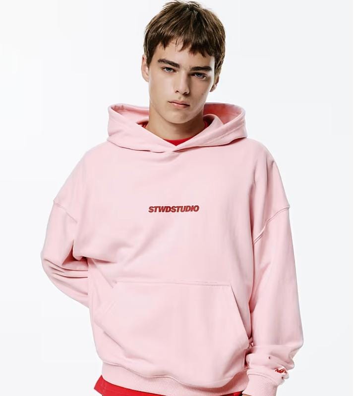 Pull&Bear Stwd studio hoodie in pink