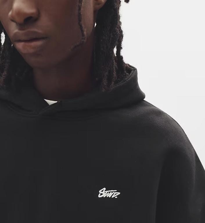 Pull&Bear STWD embroidered logo hoodie in black