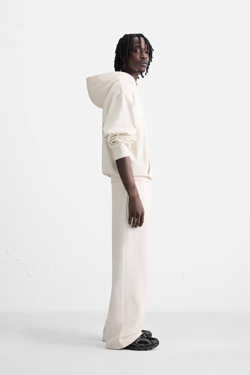 Hoodie Zara basic white