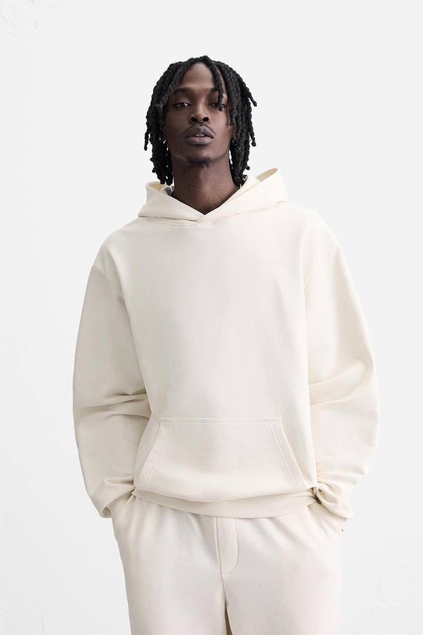 Hoodie Zara basic white